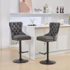 A&A Furniture,Aged and Retro PU Swivel Barstools Adjusatble Seat Height from 26-33 Inch