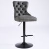 A&A Furniture,Aged and Retro PU Swivel Barstools Adjusatble Seat Height from 26-33 Inch