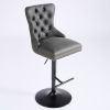 A&A Furniture,Aged and Retro PU Swivel Barstools Adjusatble Seat Height from 26-33 Inch