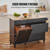 VEVOR Kitchen Island Cart Storage Cabinet Serving with Drawer & Trash Cabinet