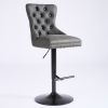 A&A Furniture,Aged and Retro PU Swivel Barstools Adjusatble Seat Height from 26-33 Inch